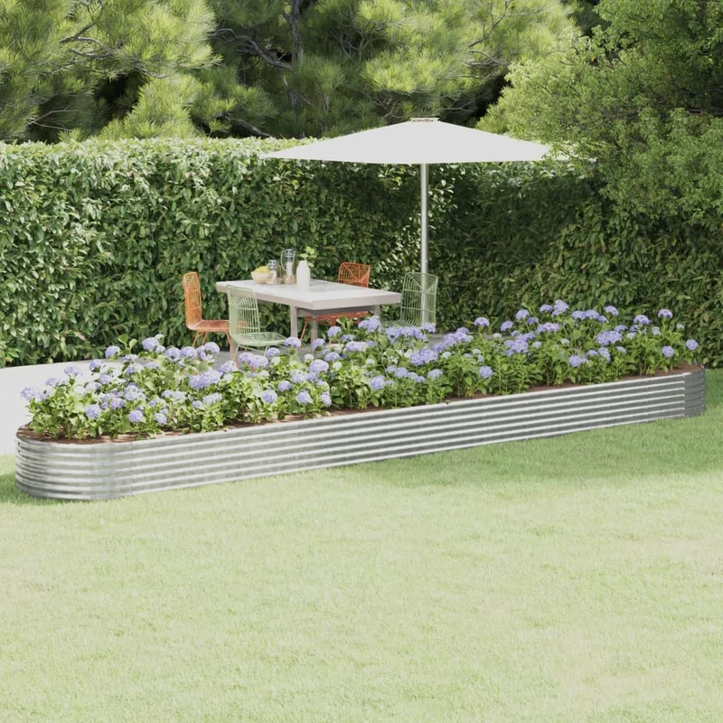 Jardinera Arriate Acero Galvanizado Plata 544x100x36 Cm