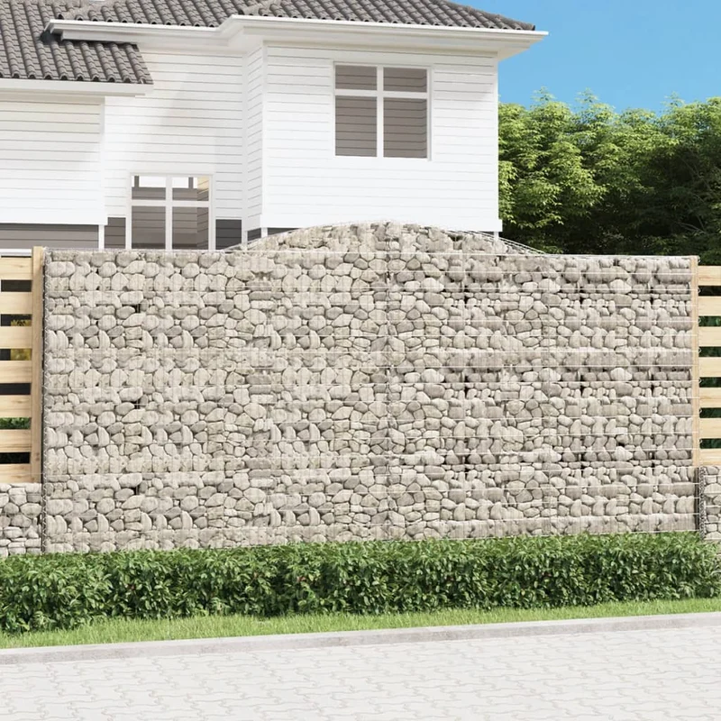 Cestas De Gaviones 4 Uds Forma De Arco Hierro 400x50x200/220 Cm