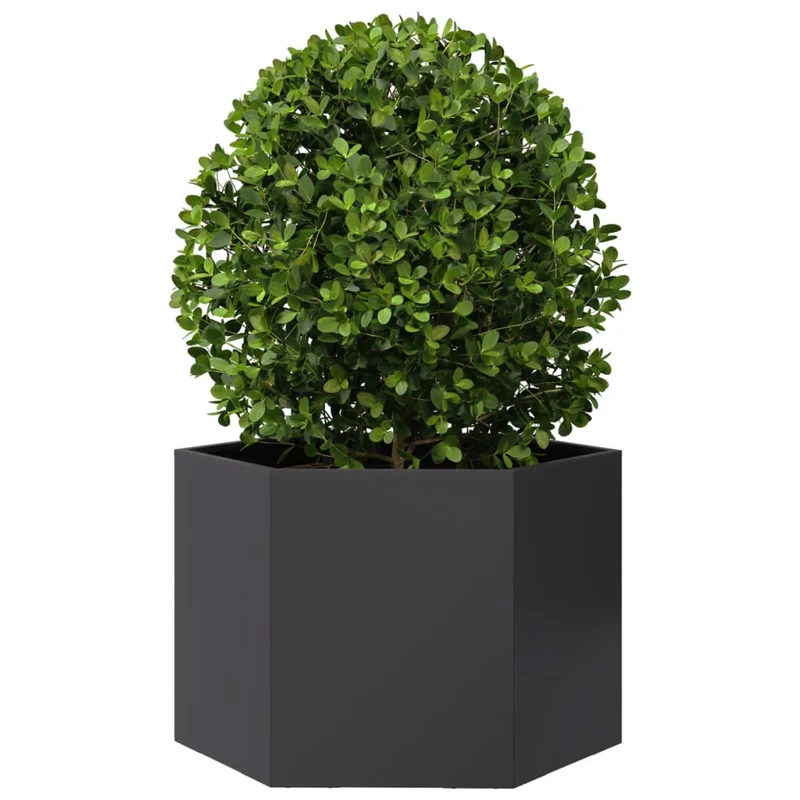 Jardinera Hexagonal Acero Negra 69x60x45 Cm