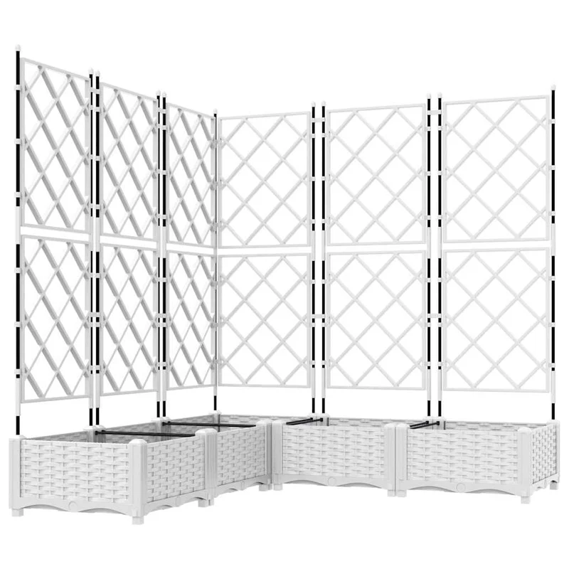 Macetero De Jardín 5 Uds. Blanco 120 X 120 X 125,5 Cm Pp