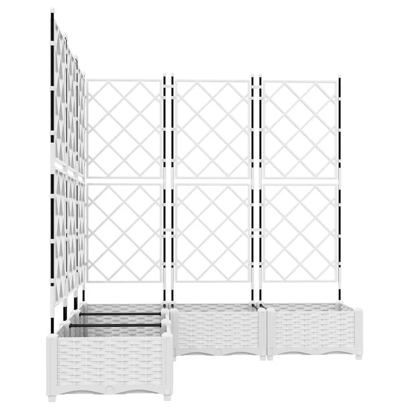 Macetero De Jardín 5 Uds. Blanco 120 X 120 X 125,5 Cm Pp