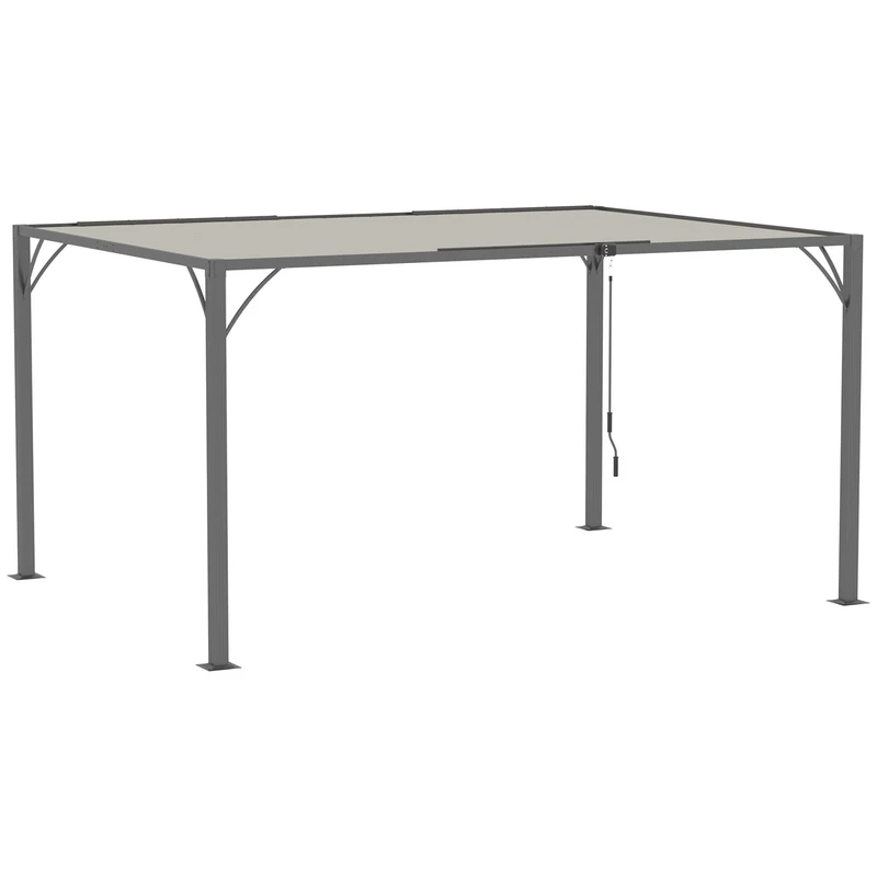 Outsunny Pérgola De Jardín 3x4 M Con Techo De Lamas Orientables Upf30+ Crema
