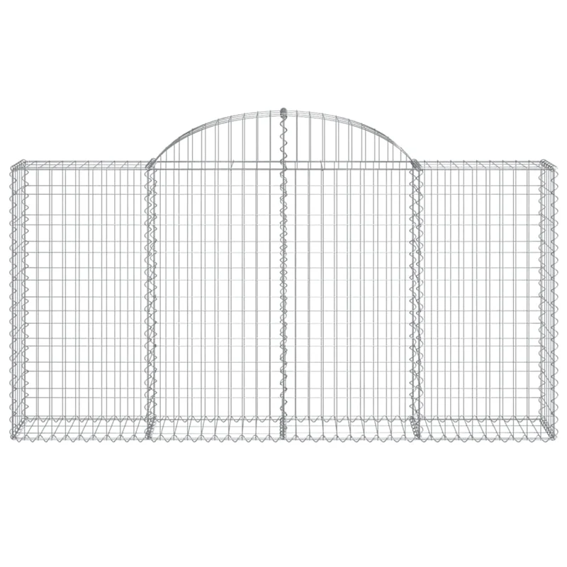 Cestas De Gaviones 2 Uds Forma De Arco Hierro 200x30x100/120 Cm