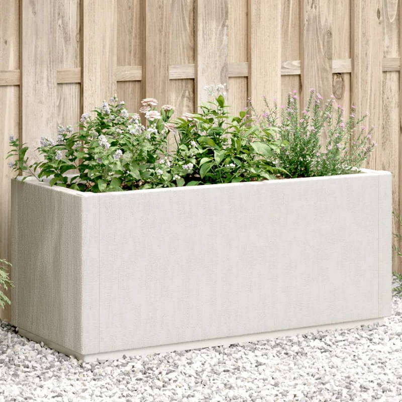 Caja De Flores De Jardín Blanco