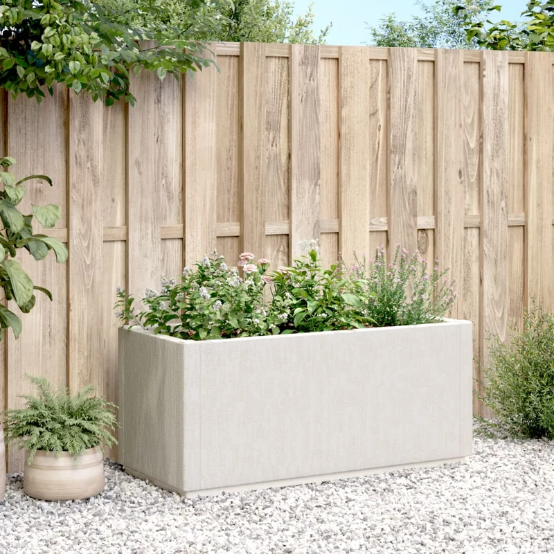 Caja De Flores De Jardín Blanco