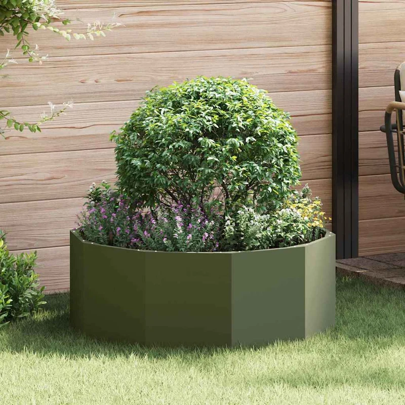 Jardinera Verde Oliva 90 X 90 X 35 Cm Acero