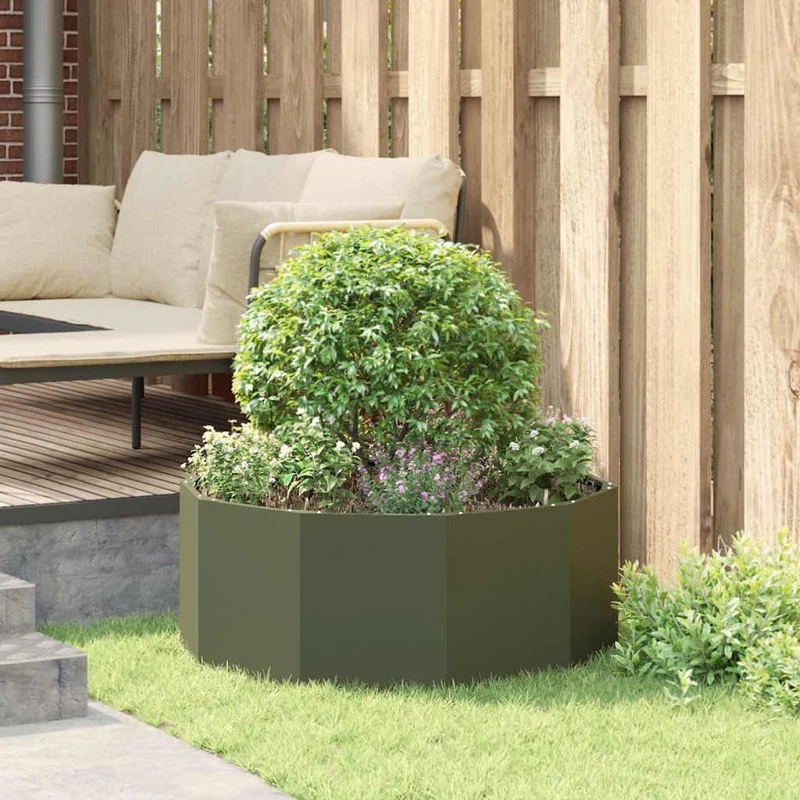 Jardinera Verde Oliva 90 X 90 X 35 Cm Acero