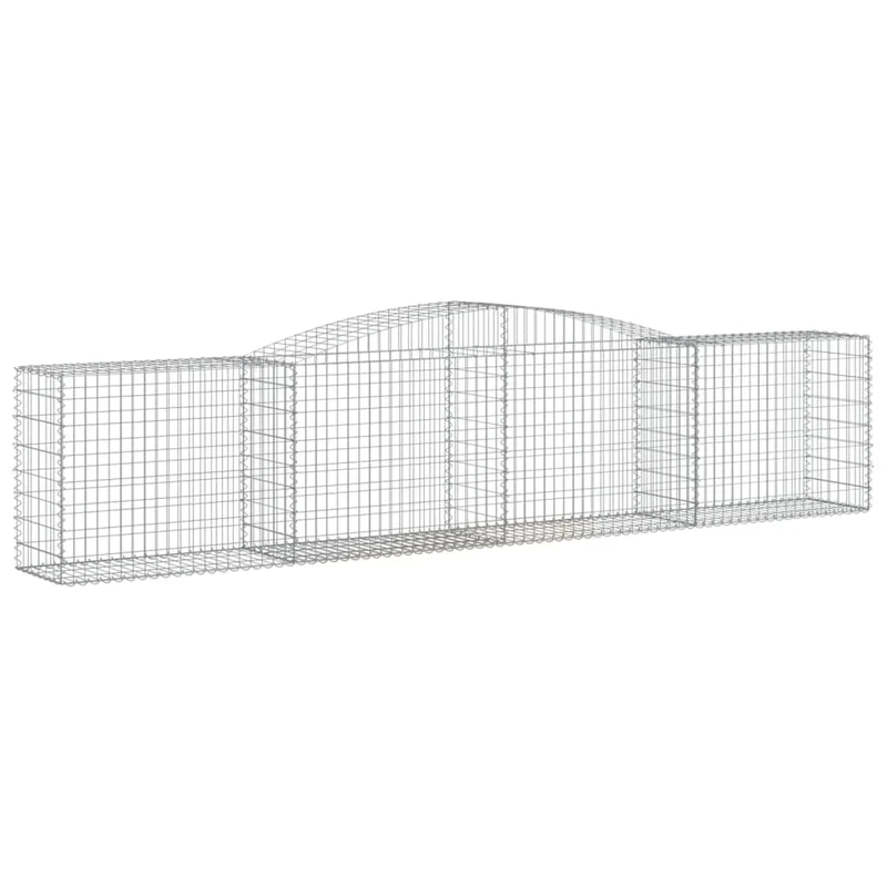 Cestas De Gaviones 9 Uds Forma De Arco Hierro 400x50x80/100 Cm