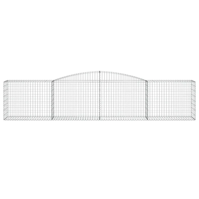 Cestas De Gaviones 9 Uds Forma De Arco Hierro 400x50x80/100 Cm