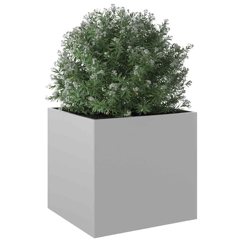 Jardinera De Acero Galvanizado Plateado 49x47x46 Cm