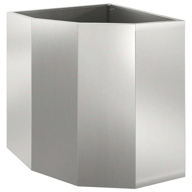 Macetero De Esquina Plateado 45 X 45 X 50 Cm Acero Galvanizado