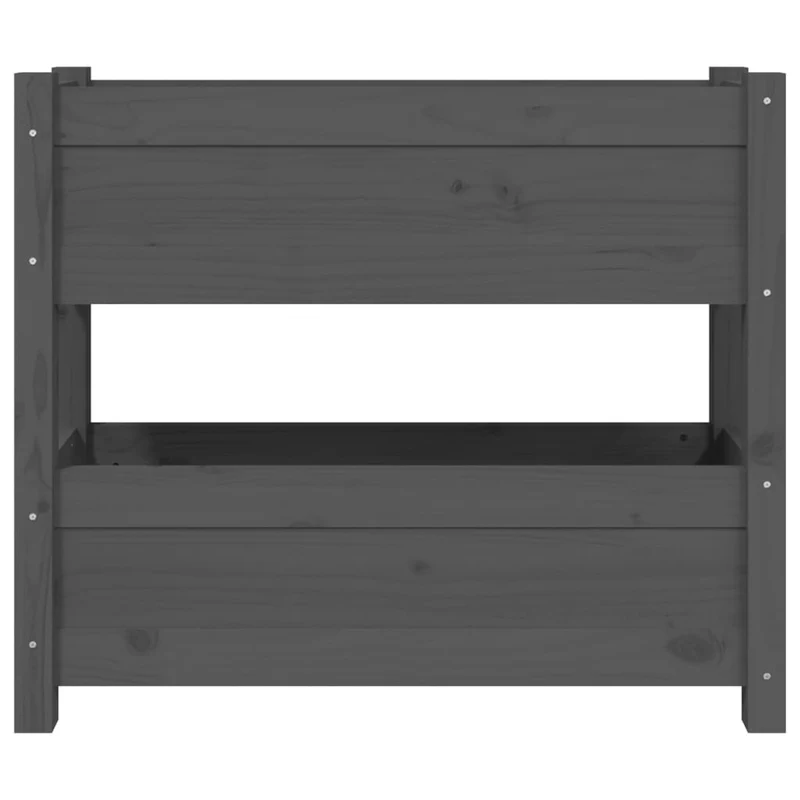 Jardinera De Madera Maciza De Pino Gris 77x25x66 Cm