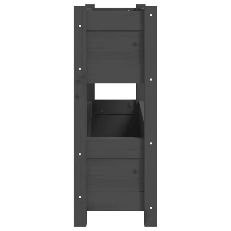 Jardinera De Madera Maciza De Pino Gris 77x25x66 Cm