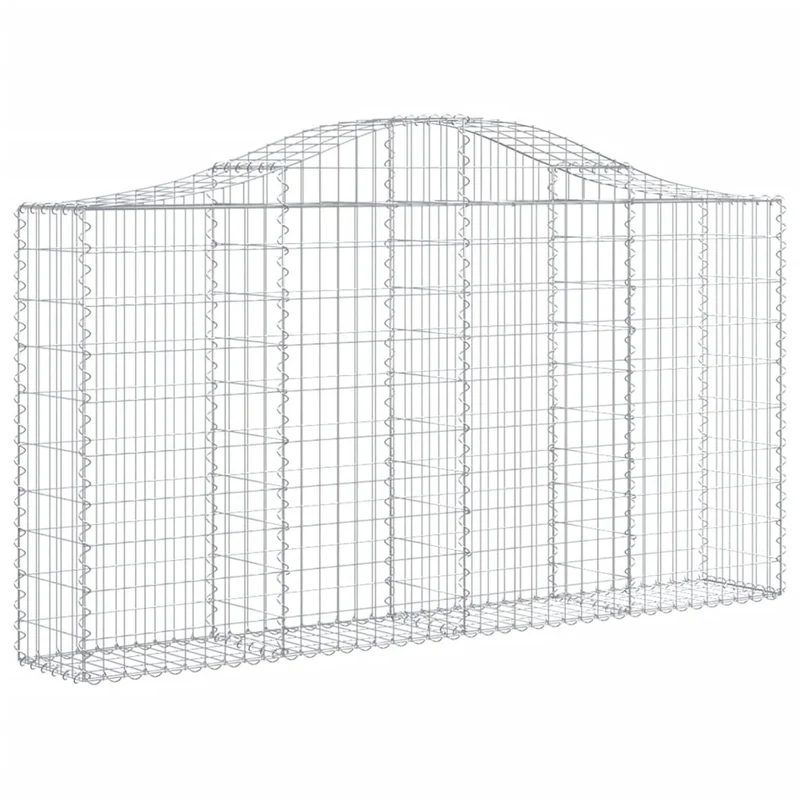 Cestas De Gaviones 4 Uds Forma De Arco Hierro 200x30x100/120 Cm