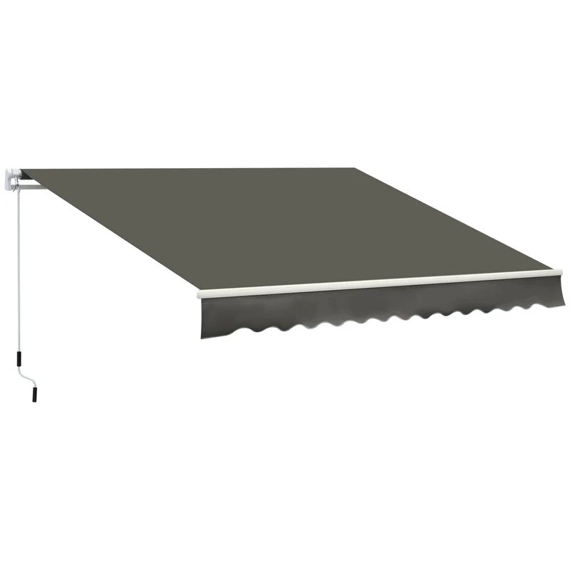Outsunny Toldo Manual Retráctil 350x250 Cm Con Manivela De Metal Gris