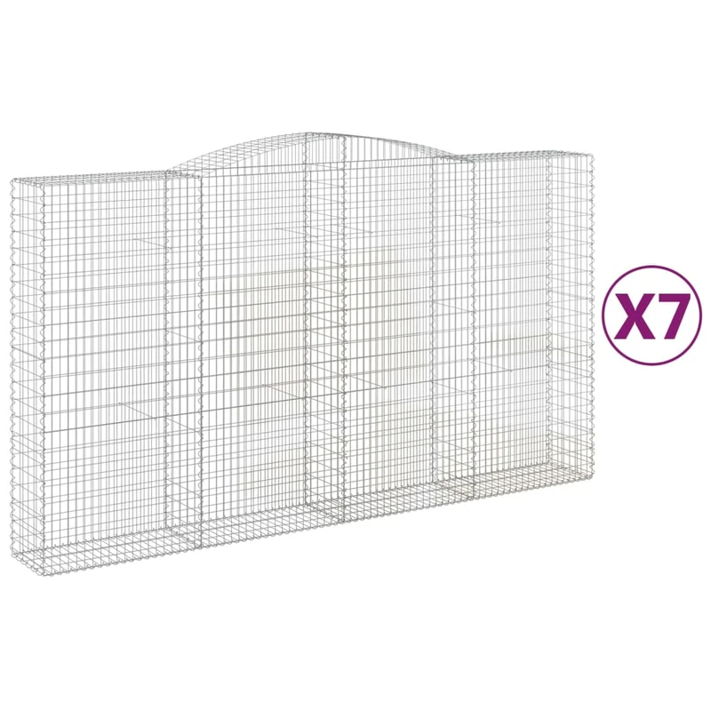 Cestas De Gaviones 7 Uds Forma De Arco Hierro 400x50x220/240 Cm