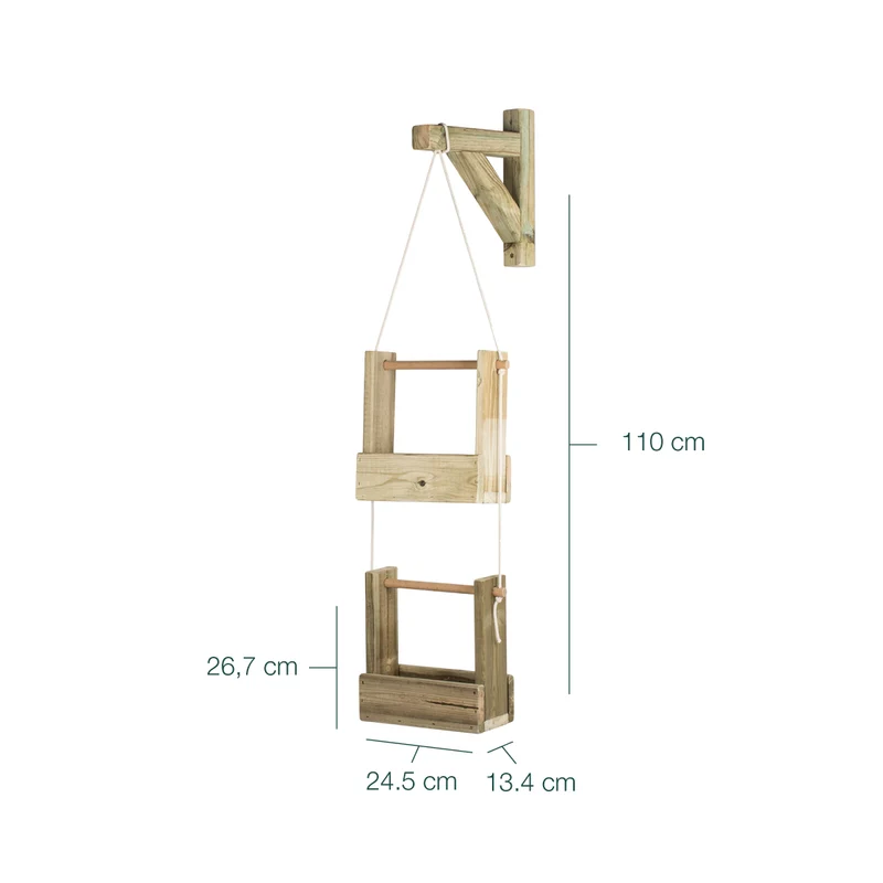 Jardinera Colgante De Madera Tratada Woody 2b Hortalia