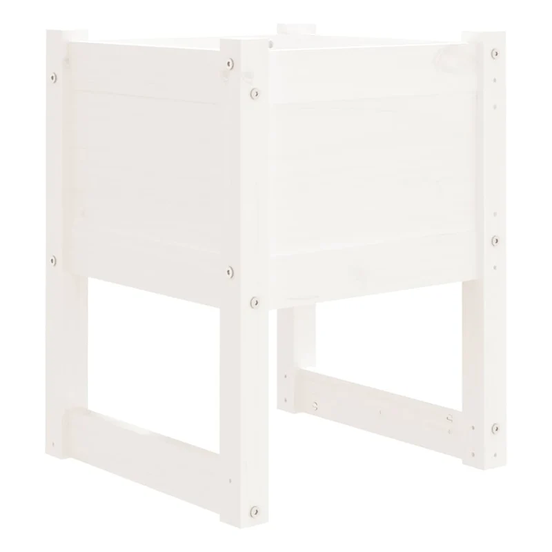 Jardinera Madera Maciza De Pino Blanco 40x40x52,5 Cm