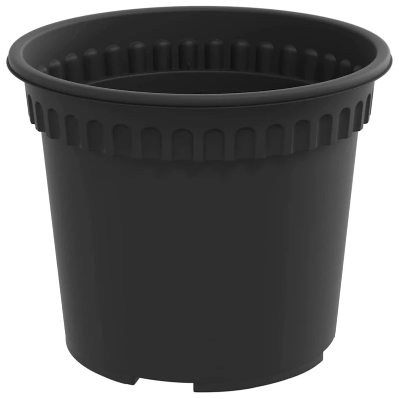 Maceta Redonda Para Flores 6 Uds. Negro Ø 12,5 X 10 Cm Plástico