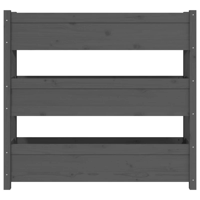 Jardinera De Madera Maciza De Pino Gris 112x25x104,5 Cm