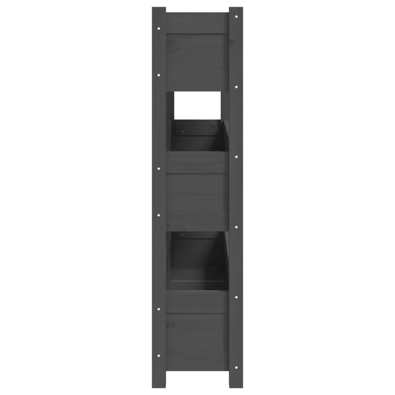 Jardinera De Madera Maciza De Pino Gris 112x25x104,5 Cm