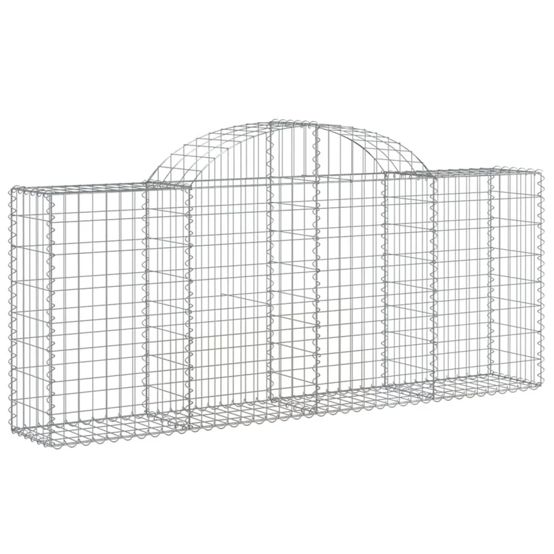 Cestas De Gaviones 10 Uds Forma De Arco Hierro 200x30x80/100 Cm