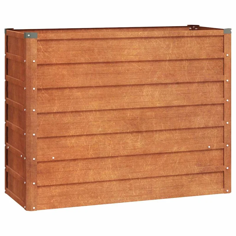 Arriate Oxidado De Acero Corten 100x40x77 Cm