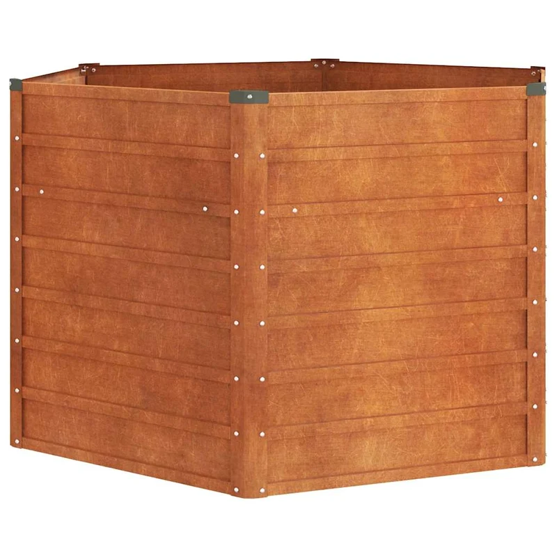Arriate Oxidado De Acero Corten 129x129x77 Cm
