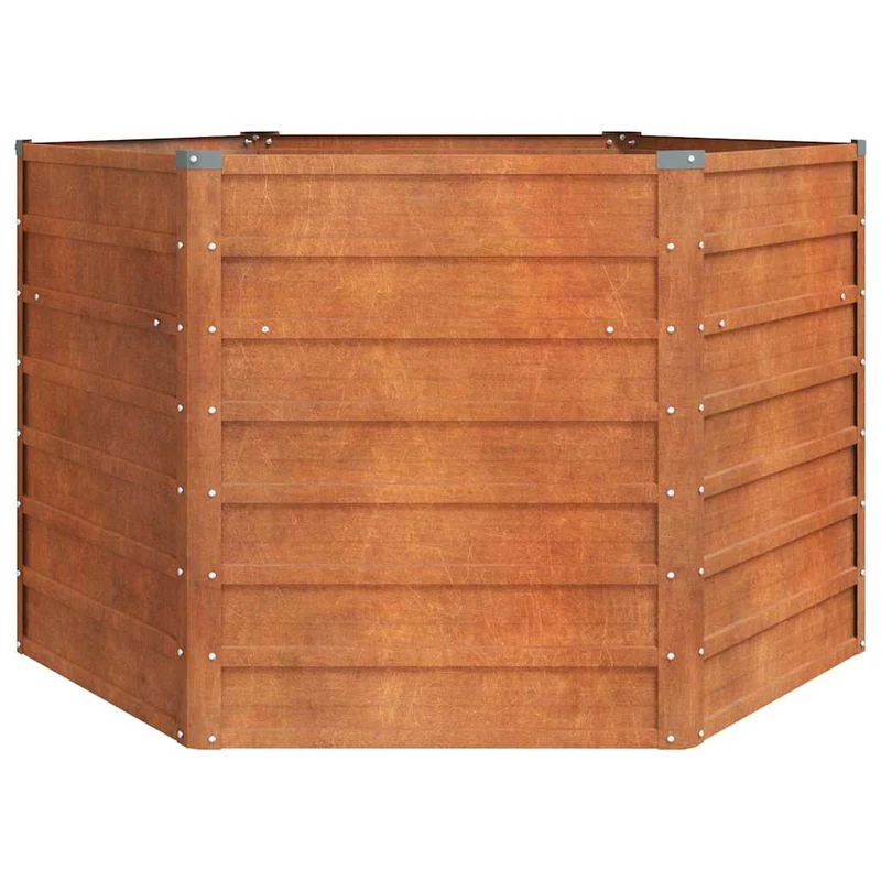 Arriate Oxidado De Acero Corten 129x129x77 Cm
