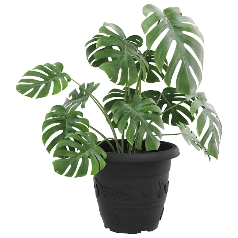 Maceta Redonda Para Flores 24 Uds. Negro Ø 34 X 28 Cm Plástico