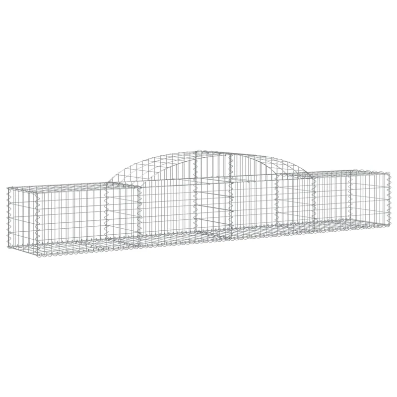 Cestas De Gaviones 8 Uds Forma De Arco Hierro 300x50x40/60 Cm