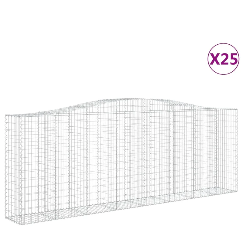 Cestas De Gaviones 25 Uds Forma De Arco Hierro 400x50x140/160cm