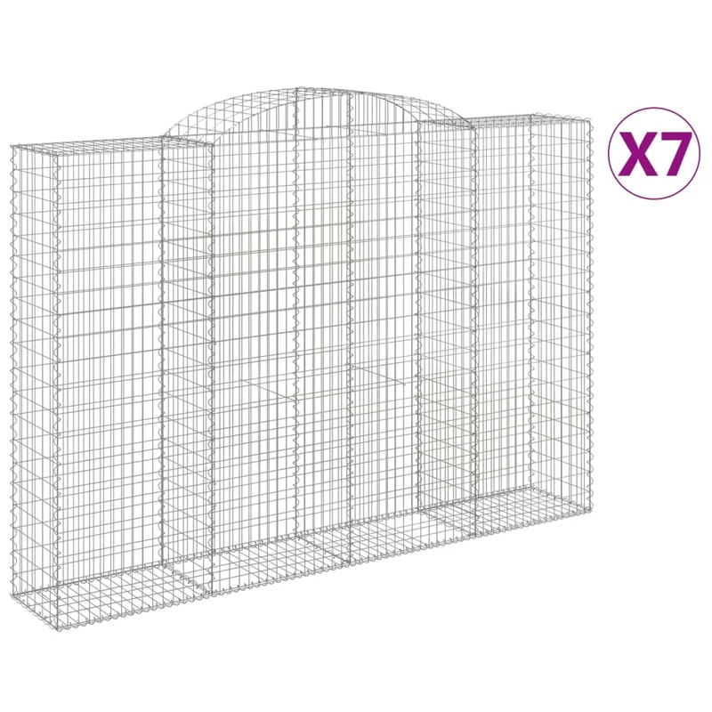 Cestas De Gaviones 7 Uds Forma De Arco Hierro 300x50x200/220 Cm