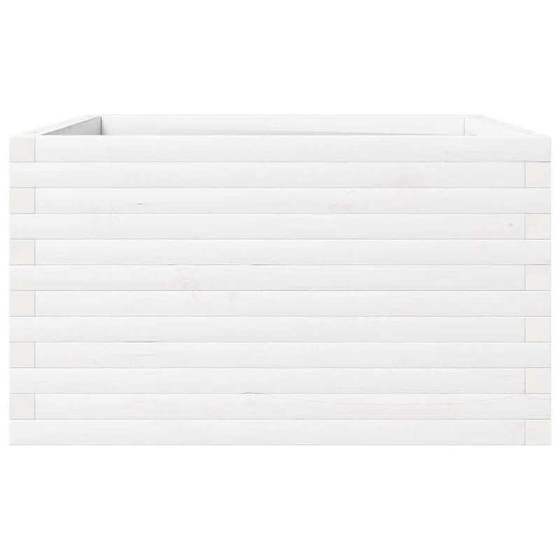 Jardinera De Madera Maciza De Pino Blanca 80x80x46 Cm