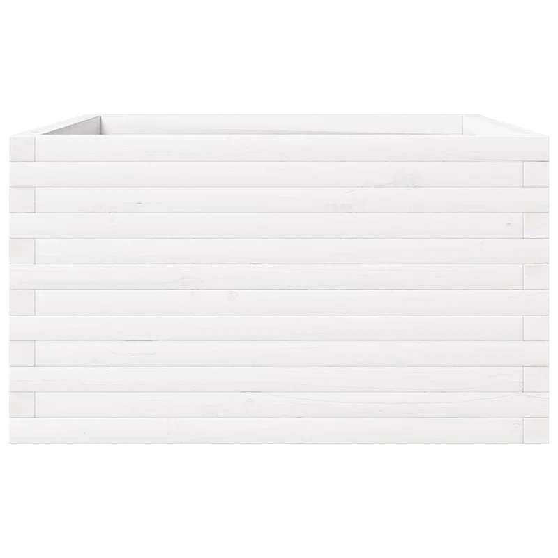 Jardinera De Madera Maciza De Pino Blanca 80x80x46 Cm