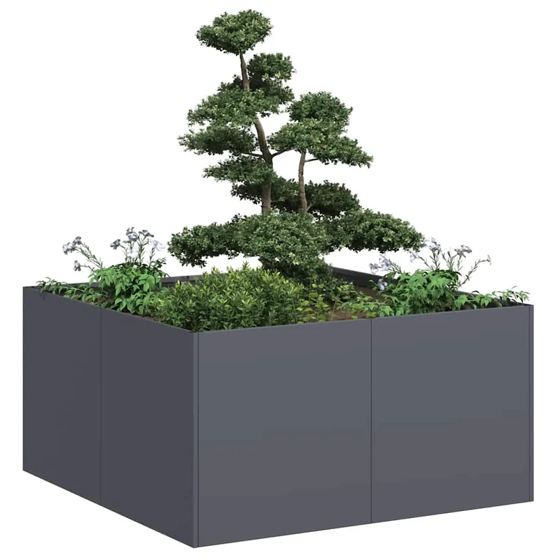 Jardinera De Acero Laminado En Frío Antracita 80x80x40 Cm