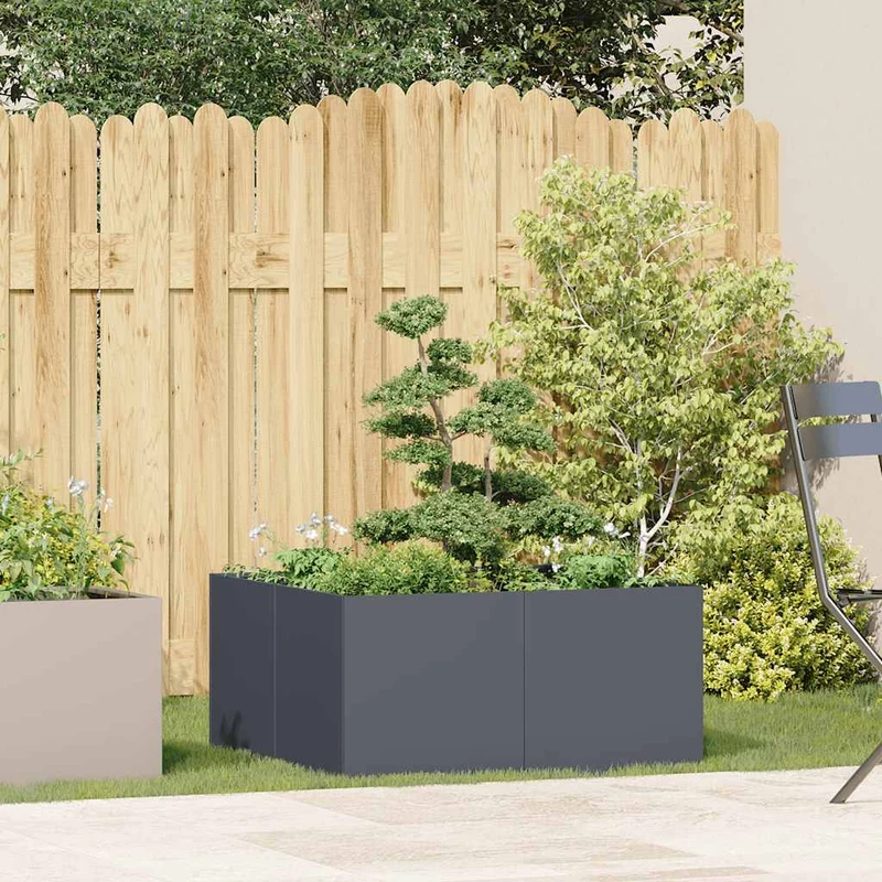 Jardinera De Acero Laminado En Frío Antracita 80x80x40 Cm