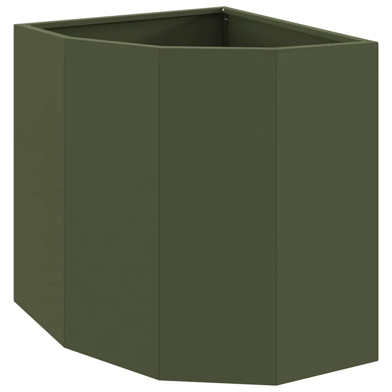Macetero De Esquina Verde Oliva 45 X 45 X 50 Cm Acero