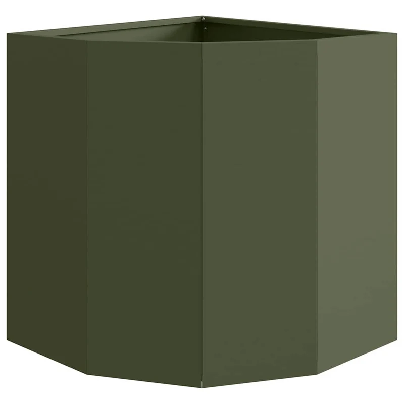 Macetero De Esquina Verde Oliva 45 X 45 X 50 Cm Acero
