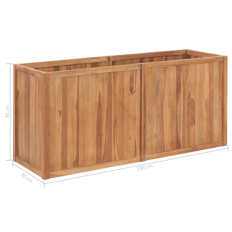 Arriate De Madera Maciza De Teca 150x50x70 Cm