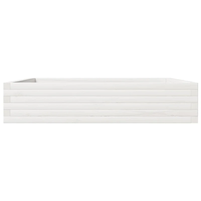 Jardinera De Madera Maciza De Pino Blanca 110x110x23 Cm