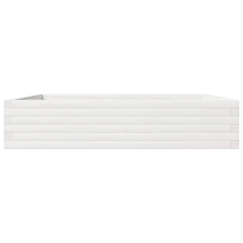Jardinera De Madera Maciza De Pino Blanca 110x110x23 Cm