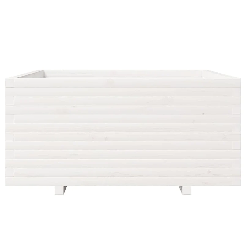Jardinera Madera Maciza De Pino Blanco 100x100x49,5 Cm