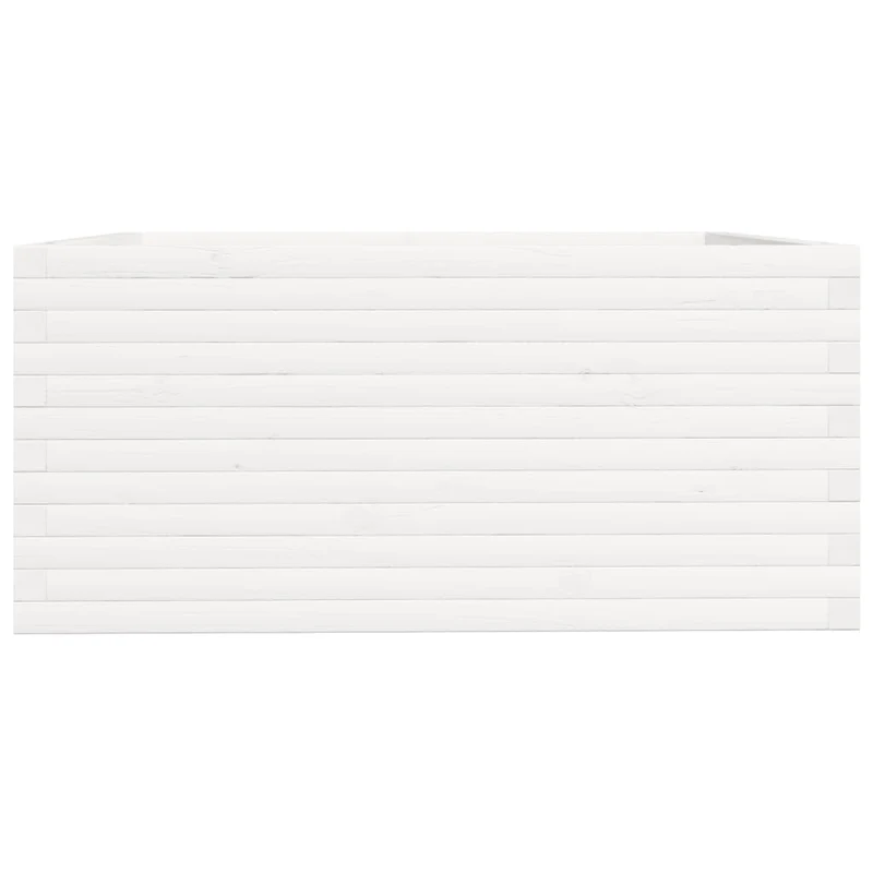 Jardinera Madera Maciza De Pino Blanco 100x100x49,5 Cm