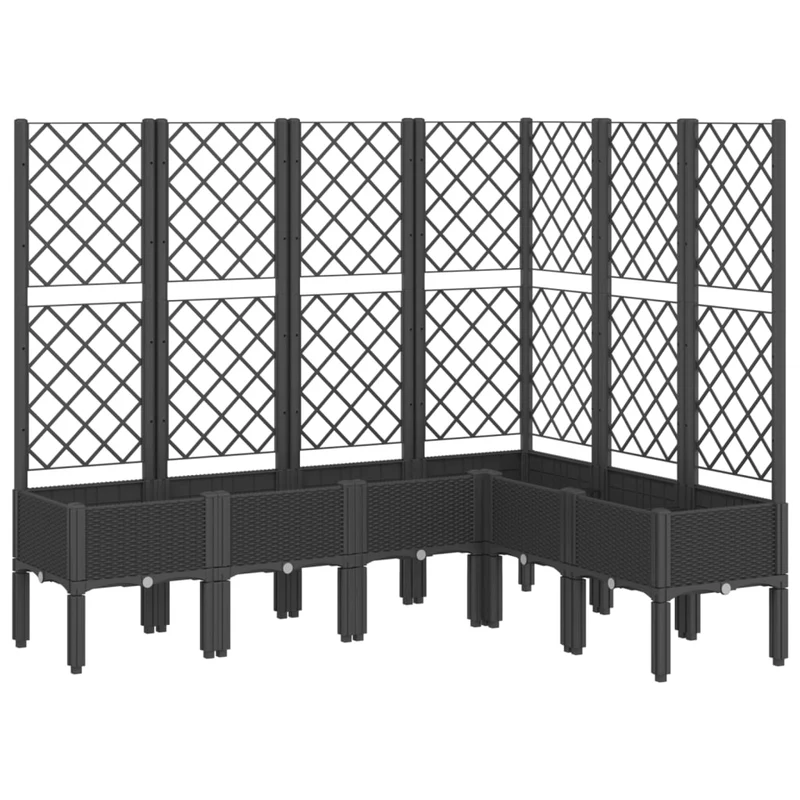 Jardinera Con Enrejado Pp Negro 160x120x142 Cm