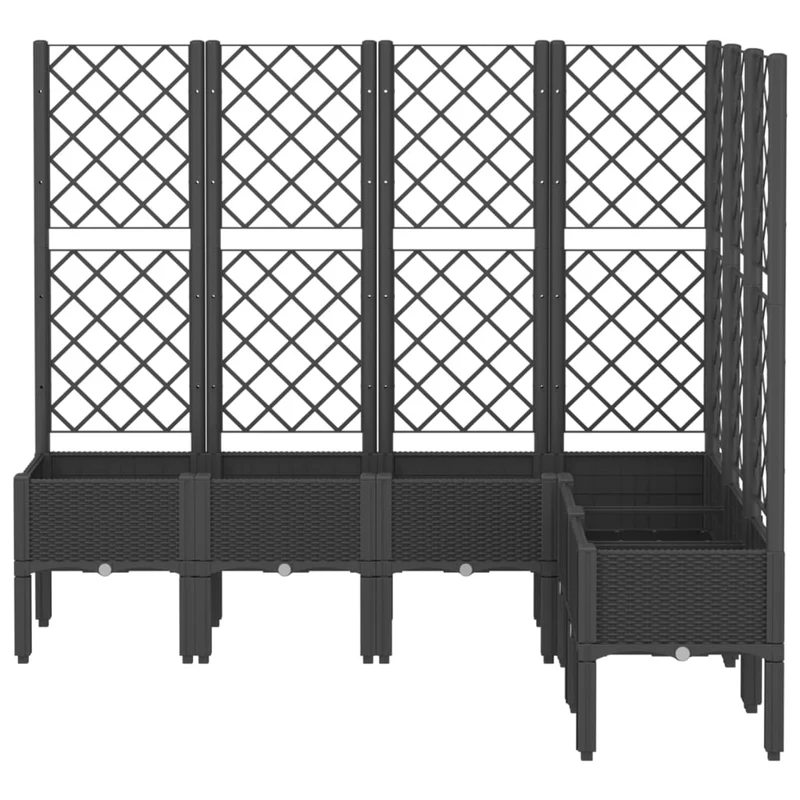 Jardinera Con Enrejado Pp Negro 160x120x142 Cm