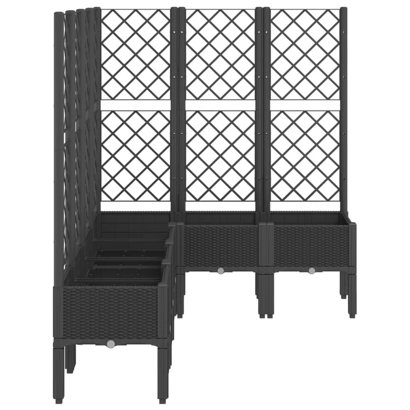 Jardinera Con Enrejado Pp Negro 160x120x142 Cm