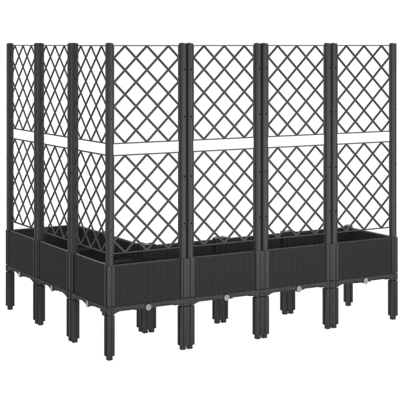 Jardinera Con Enrejado Pp Negro 160x120x142 Cm