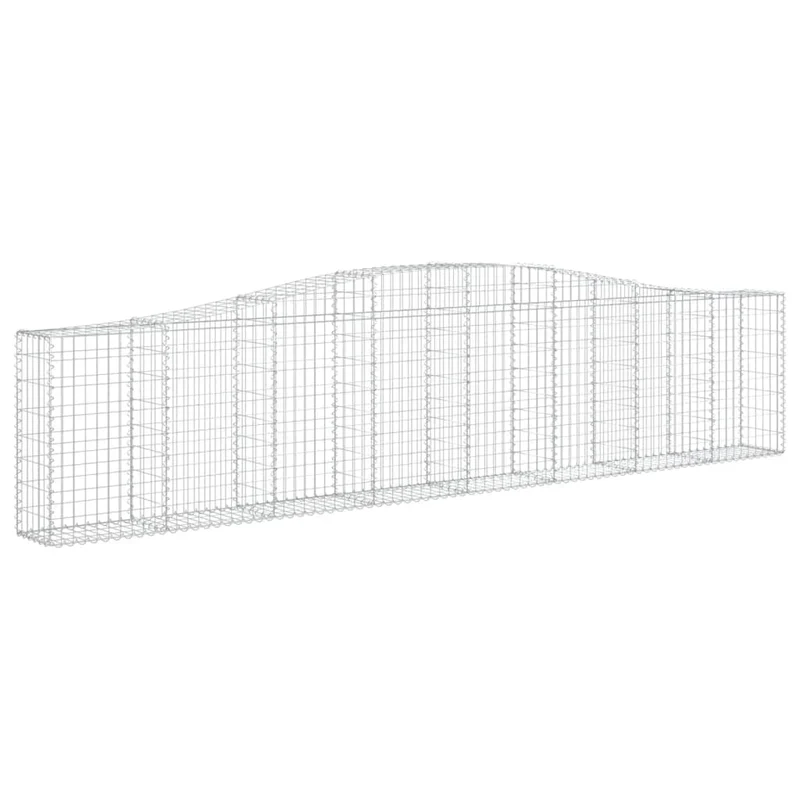 Cestas De Gaviones 5 Uds Forma De Arco Hierro 400x30x80/100 Cm