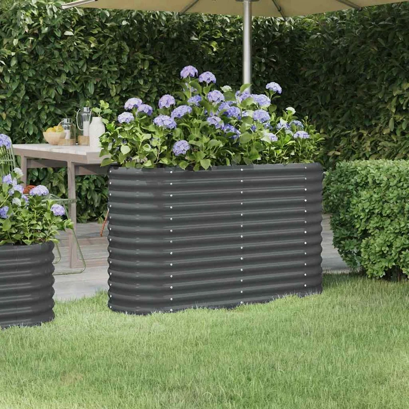 Jardinera Arriate Acero Galvanizado Antracita 114x40x68 Cm